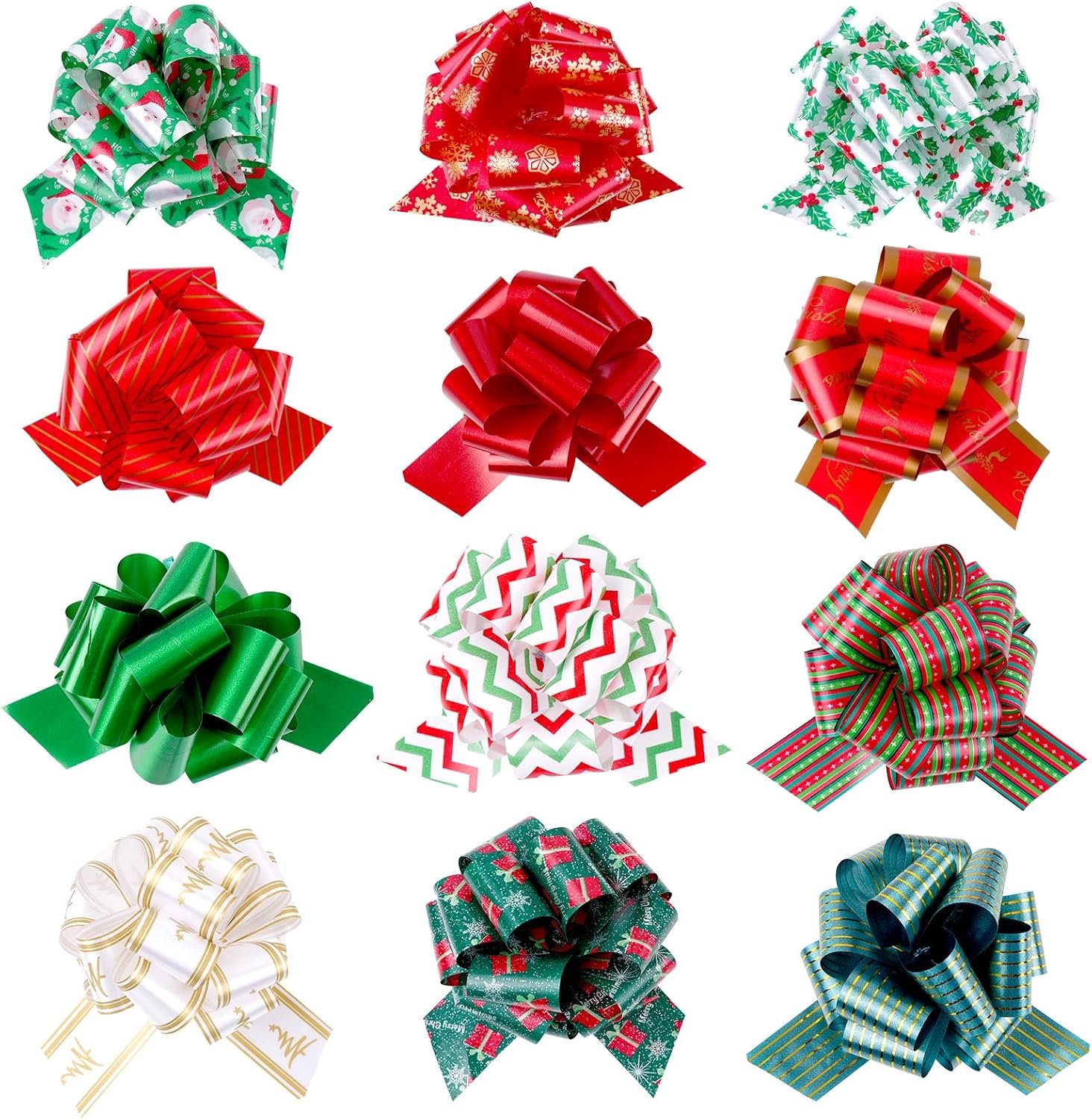 12 laços grandes de Natal, fitas de 12 cm de largura para presentes, cesta de presente e laços de caixa, fitas de embrulho de presente de Natal 12 laços grandes de Natal, fitas de 12 cm de largura para presentes, cesta de presente e laços de caixa, fitas de embrulho de presente de Natal