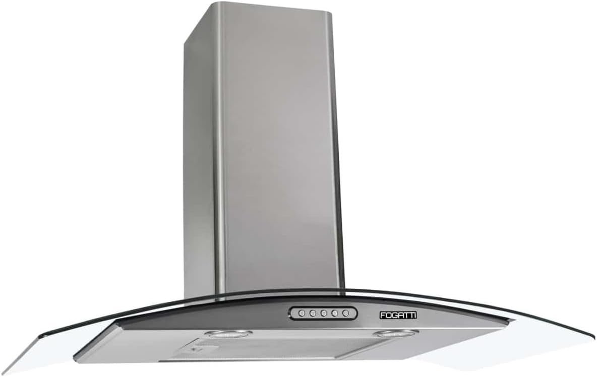 COIFA DE PAREDE Fogatti VIDRO CURVO DUTO SLIM INOX 80CM 220V COIFA DE PAREDE Fogatti VIDRO CURVO DUTO SLIM INOX 80CM 220V