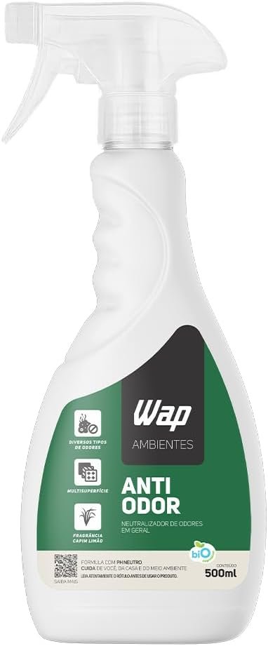 WAP Eliminador e Neutralizador de Odores WAP ANTI ODOR 500ML Controla e Bloqueia Diversos Tipos de Mau Cheiro com Fragrância Capim Limão - Imagem 10