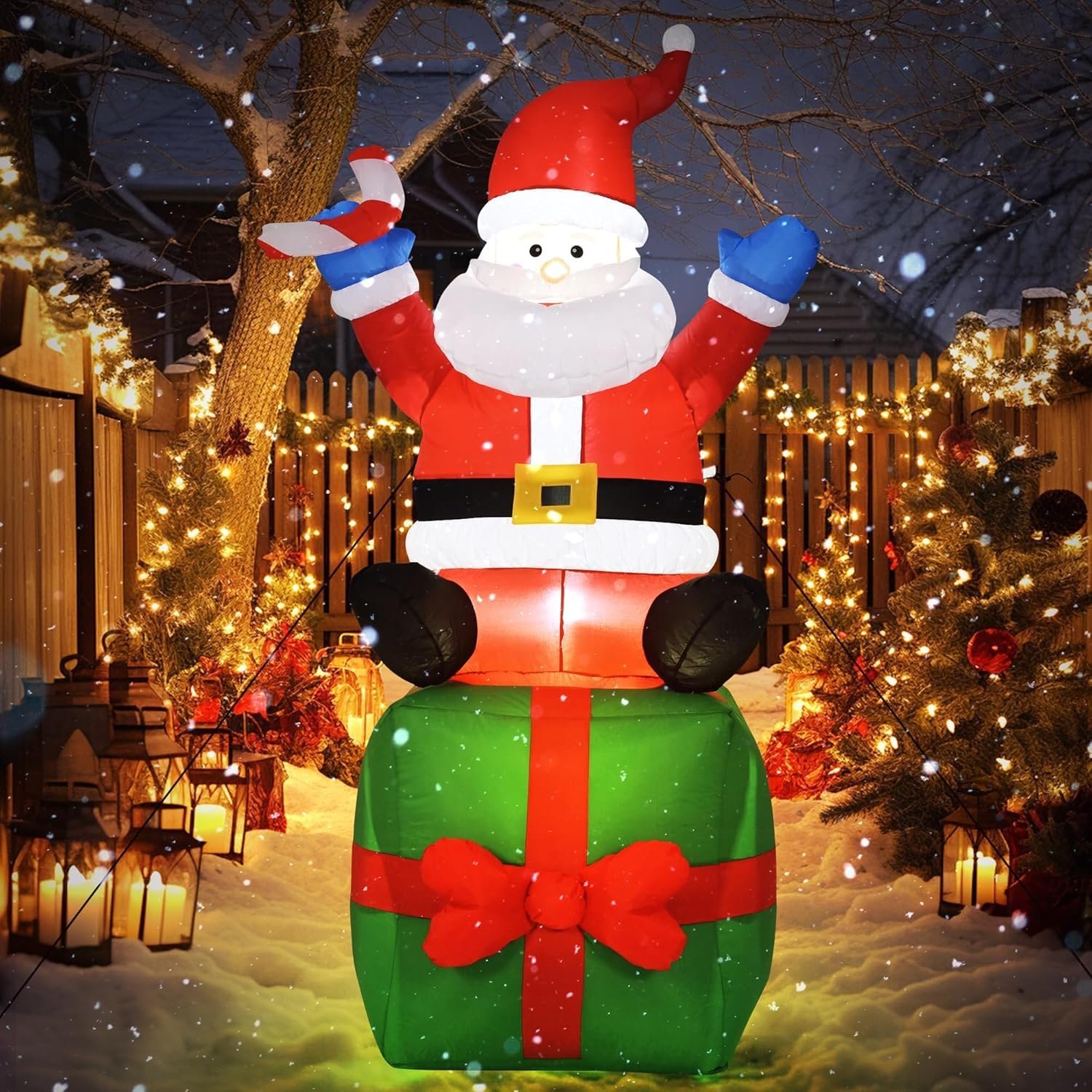 1.8m Papai Noel, 110-220V, Papai Noel Inflável Gigante, Enfeites de Natal, Decorações de Natal, Luzes LED Incorporadas para Festas no Pátio, no Interior e no Exterior do Jardim 1.8m Papai Noel, 110-220V, Papai Noel Inflável Gigante, Enfeites de Natal, Decorações de Natal, Luzes LED Incorporadas para Festas no Pátio, no Interior e no Exterior do Jardim