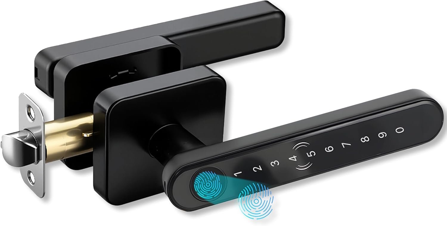 5 Em 1 Fechadura Inteligente Digital Biométrica Reconhecimento de Impressões Digitais, Eletrônico Inteligente Biométrica Tuya App 5 Em 1 Fechadura Inteligente Digital Biométrica Reconhecimento de Impressões Digitais, Eletrônico Inteligente Biométrica Tuya App