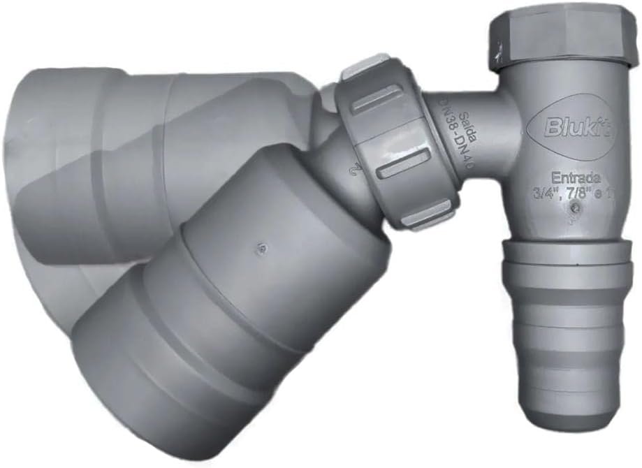 ADAPTADOR ARTICULADO 45° CINZA C/RETENCAO P/MAQUINA DE LAVAR ROUPA E LOUCA