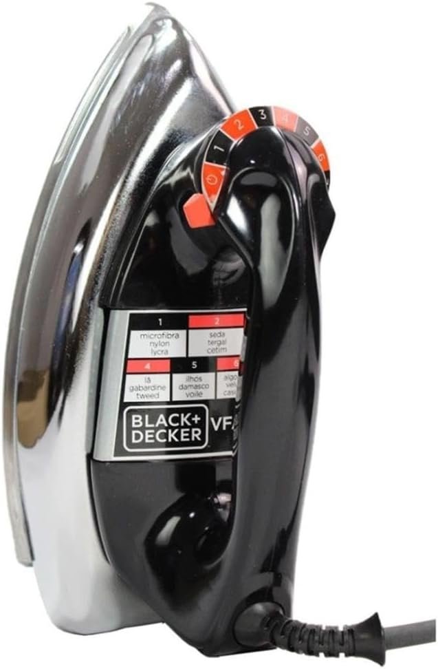 BLACK+DECKER Ferro de Passar Roupa a Seco, Metálico Preto, Modelo VFA1110XM6, 220V BLACK+DECKER Ferro de Passar Roupa a Seco, Metálico Preto, Modelo VFA1110XM6, 220V