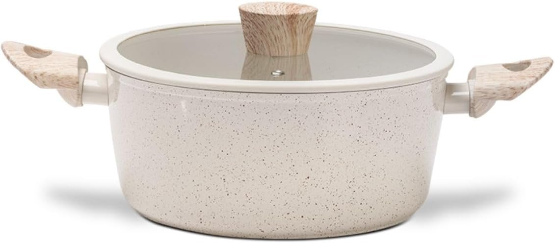 Brinox – Panela Caçarola de Indução Ceramic Life Sirius Ø22 cm 2,7L com Tampa e Revestimento Cerâmico Antiaderente – Vanilla