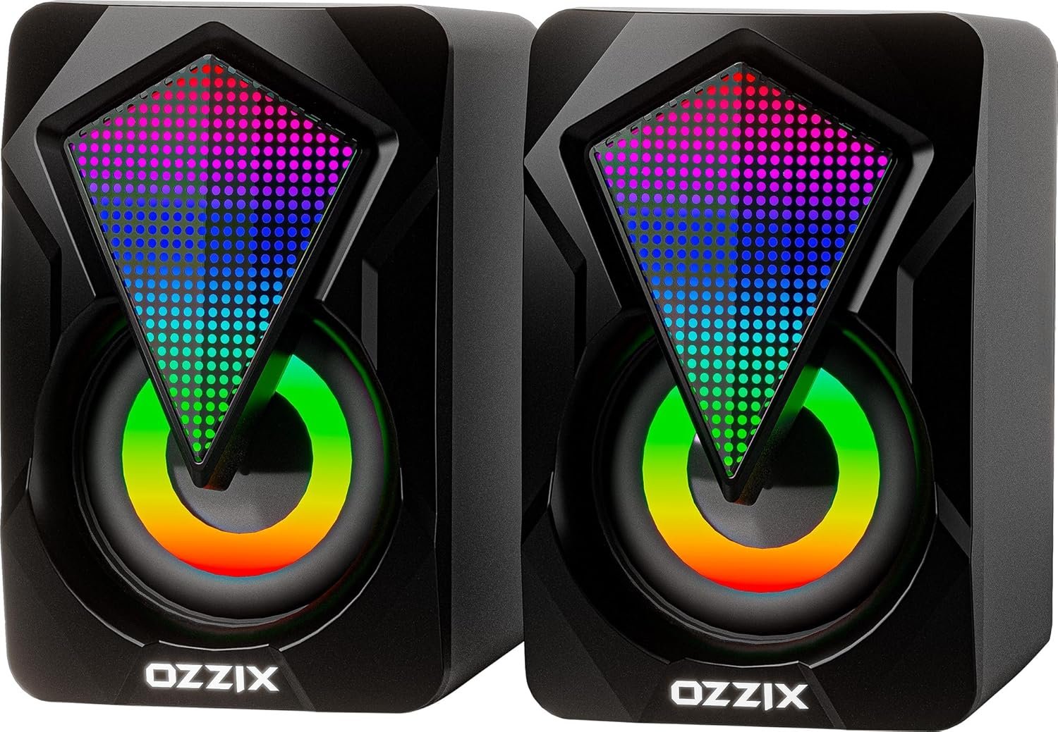 Caixa de Som 6W RMS Gamer RGB Som Forte Alto Falantes Caixinha Iluminação Led PC Notebook Escritório Computador Preto GC500 Ozzix Caixa de Som 6W RMS Gamer RGB Som Forte Alto Falantes Caixinha Iluminação Led PC Notebook Escritório Computador Preto GC500 Ozzix