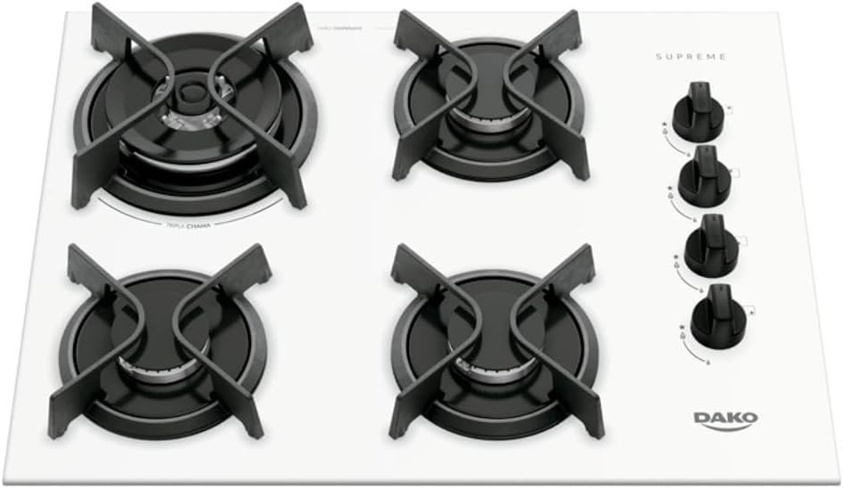 Cooktop Supreme Dako a Gás Branco 4 Bocas Bivolt