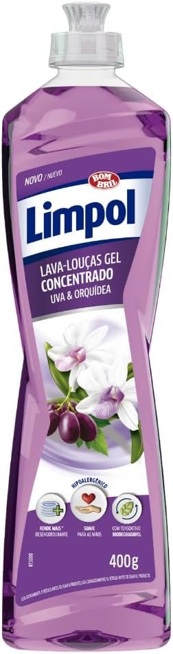Detergente Gel Concentrado para Louças Limpol, Uva e Orquídea, 400g