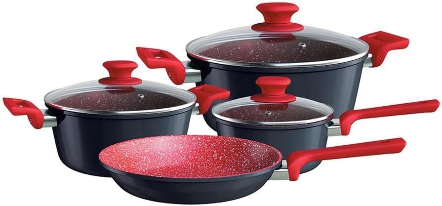 Euro Home – Conjunto de Panelas 4 peças de Alumínio com Antiaderente ColorStone Titânio – ALU8709-TI Euro Home – Conjunto de Panelas 4 peças de Alumínio com Antiaderente ColorStone Titânio – ALU8709-TI