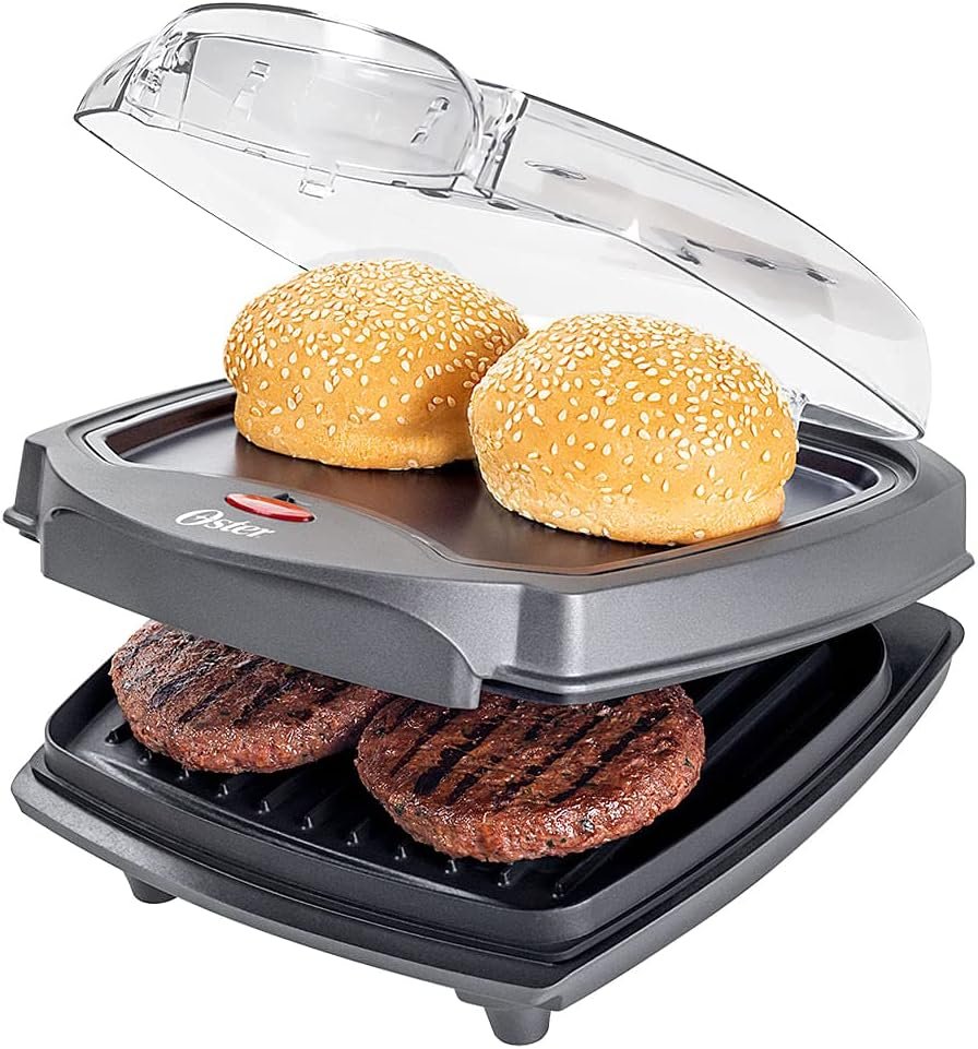 Grill Elétrico Oster Burguer 2 em 1 com Estufa, 220V, 1000W, OGRL500 Grill Elétrico Oster Burguer 2 em 1 com Estufa, 220V, 1000W, OGRL500