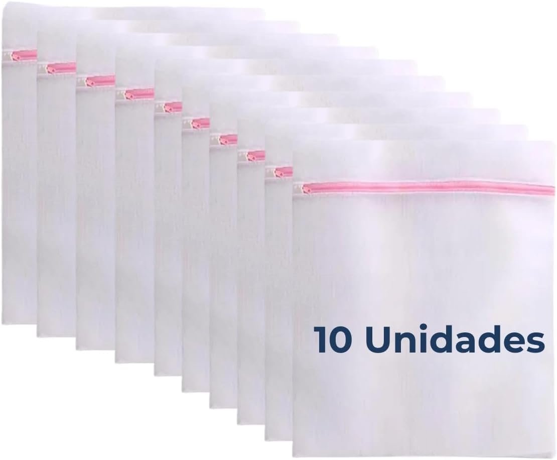 Kit 6 Sacos Para Lavar Roupa Máquina De Lavar Saquinho Para Roupas Delicadas Protetor Roupa Íntima Sutiã Bolsa De Malha Tamanho P, M, G | Premium MyBrins