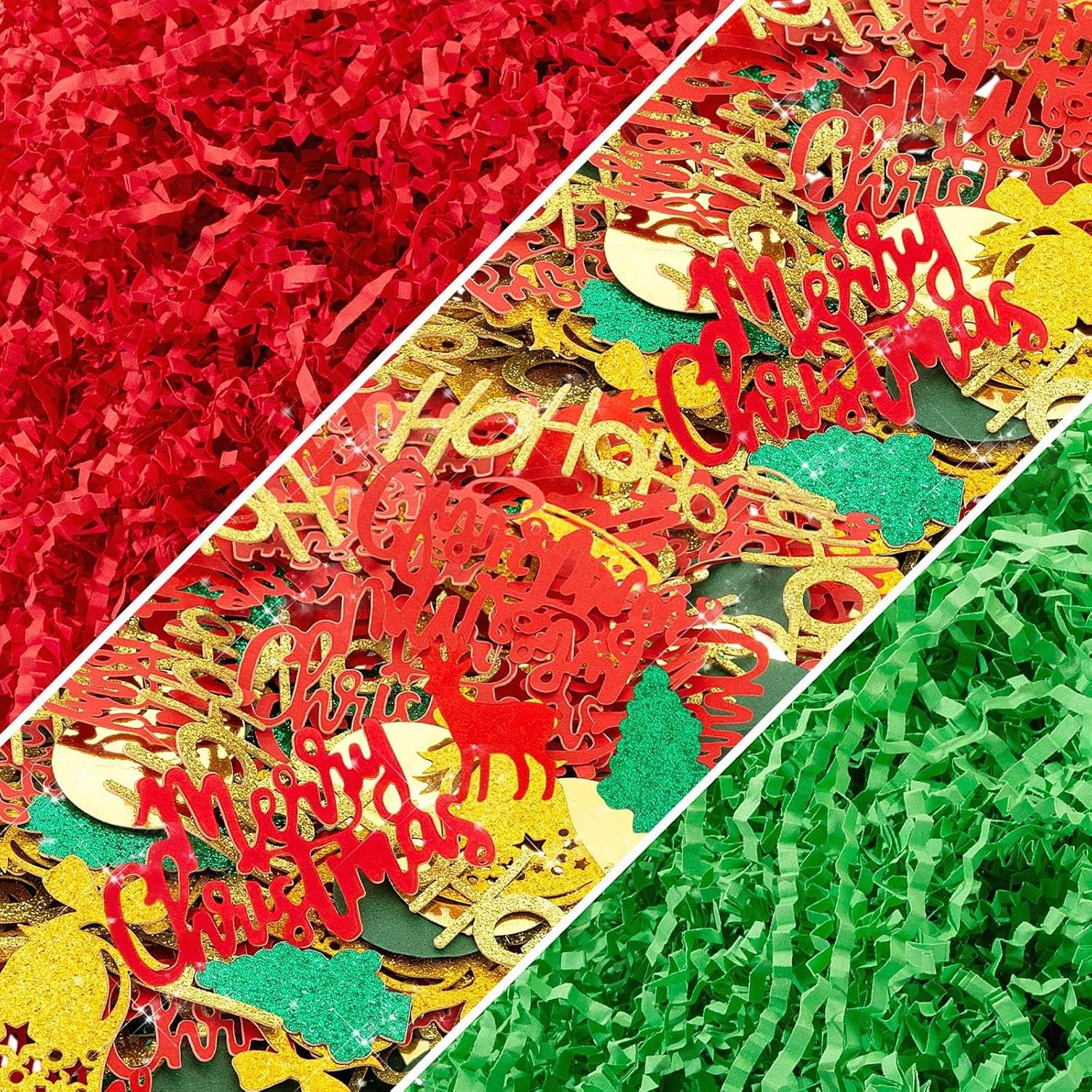 Kosiz 450 g Metálico Vermelho Verde Natal Enrugado Papel Recheio de Papel com Rena Árvore de Natal Confete Cesto de Natal para Embrulho de Presente Artesanato Decorações de Festa Kosiz 450 g Metálico Vermelho Verde Natal Enrugado Papel Recheio de Papel com Rena Árvore de Natal Confete Cesto de Natal para Embrulho de Presente Artesanato Decorações de Festa