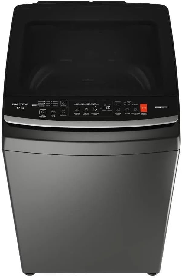 Máquina de Lavar Brastemp 17Kg Cinza Platinum com Design Infinity e Soft Close – BW17LTA 110v