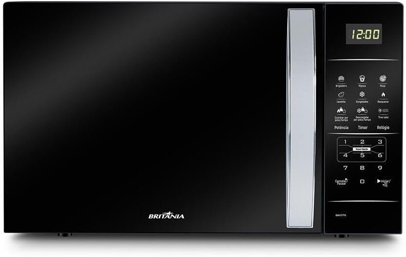 Micro-ondas Britânia 34 Litros Porta Espelhada Preto 1400w Bmo34pb 220v