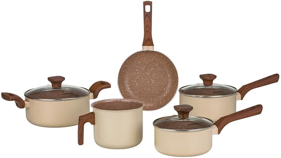 Mimo Style Jogo de 5 Panelas Alumínio Indução Pratic Cook Crema Mimo Style Jogo de 5 Panelas Alumínio Indução Pratic Cook Crema