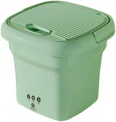 Mini Máquina De Lava Roupas Dobrável Balde Portátil Secagem Rápida Centrífuga Com Esterilizada U.V(Verde 4.5 Litros)