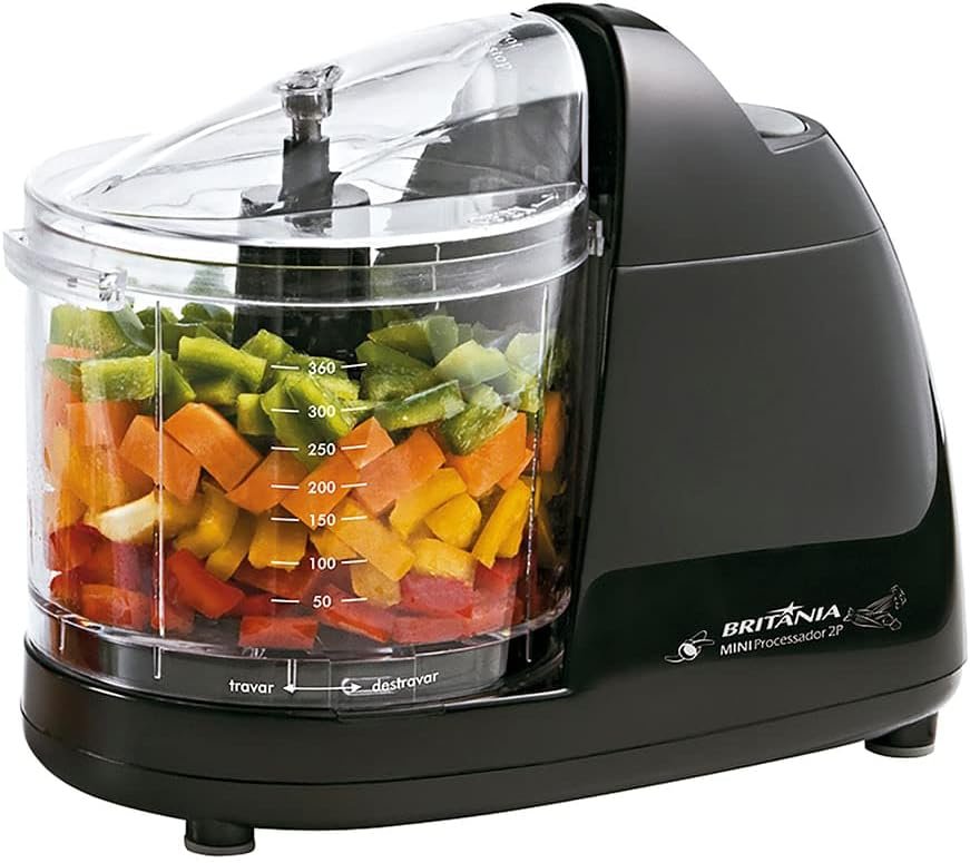 Mini processador, 2p, 160W, Preto, 220v, Britânia Mini processador, 2p, 160W, Preto, 220v, Britânia