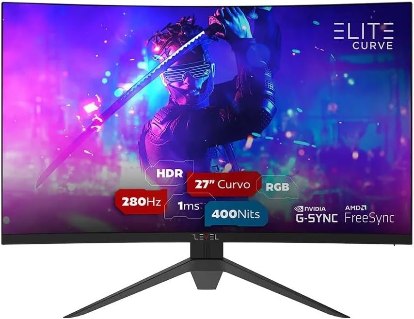 Monitor Gamer Hi Level Elite Curve 27″ ELED, 280Hz, 1ms, HDR, Freesync e G-sync, Preto – W2717REC-V2 Monitor Gamer Hi Level Elite Curve 27″ ELED, 280Hz, 1ms, HDR, Freesync e G-sync, Preto – W2717REC-V2