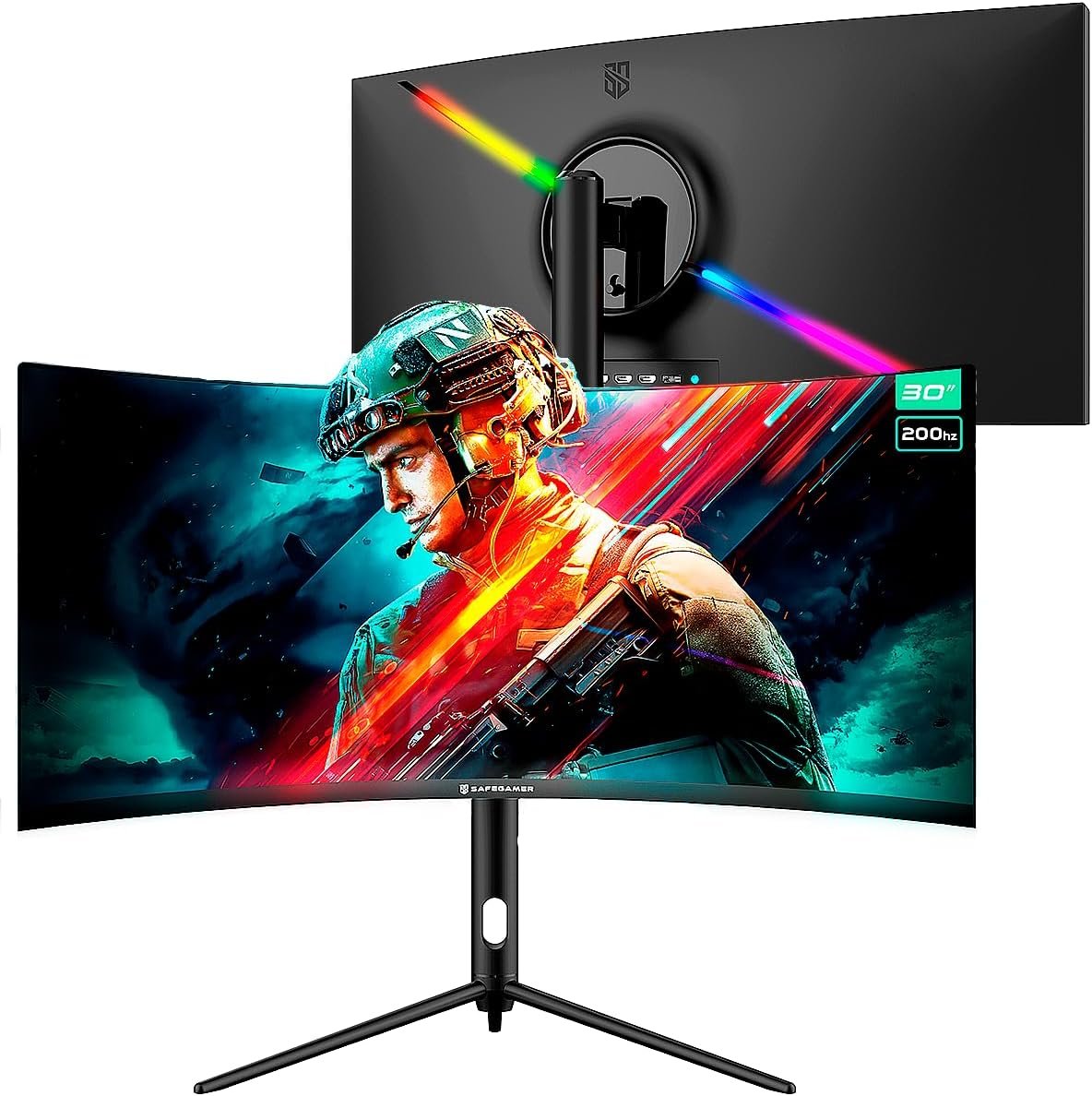 Monitor Gamer Ultrawide Curvo Safe Gamer 30” WFHD 200Hz 1MS HDMI DP VA Adaptive-sync Preto Monitor Gamer Ultrawide Curvo Safe Gamer 30” WFHD 200Hz 1MS HDMI DP VA Adaptive-sync Preto