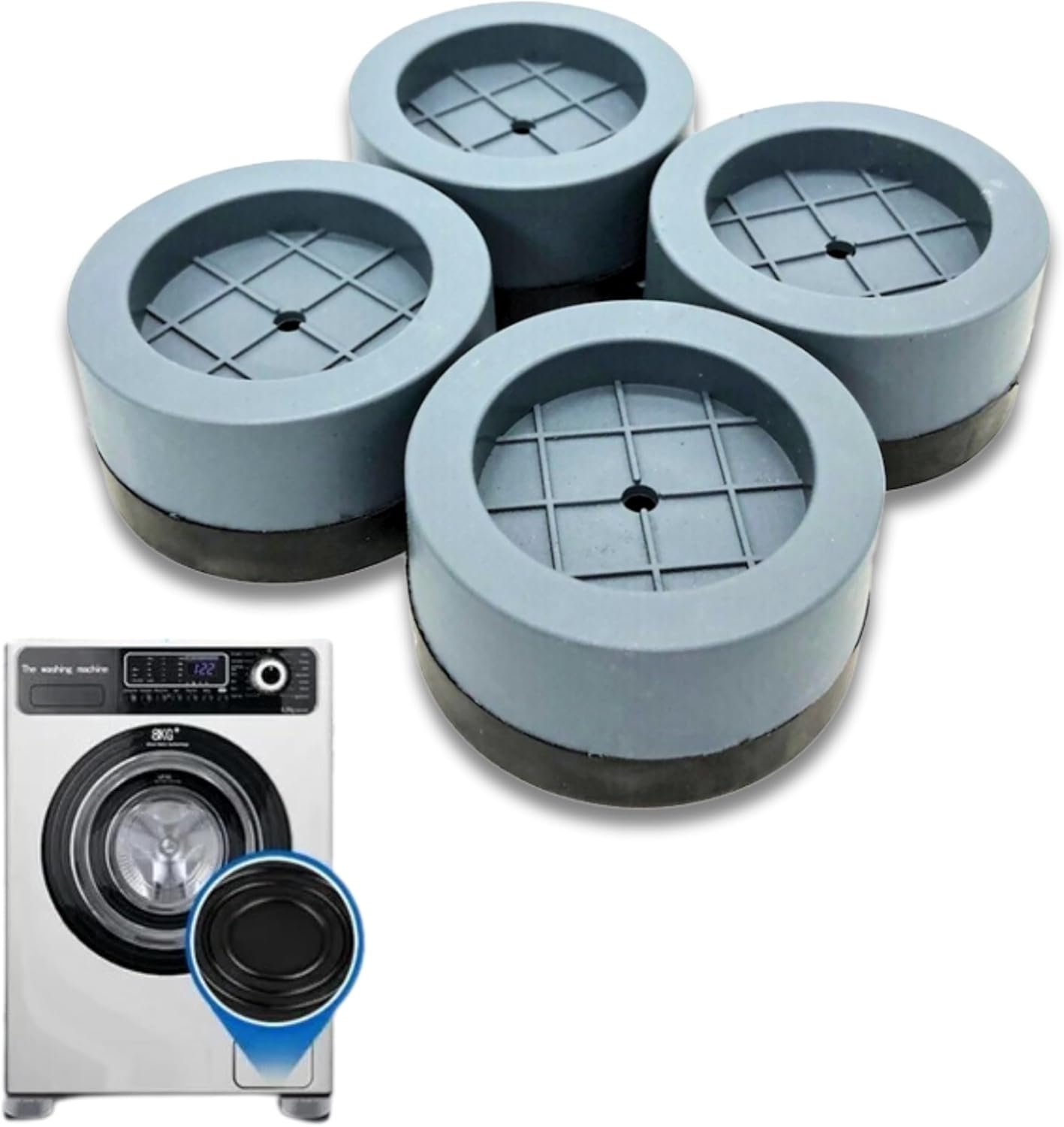 Pés Multiuso Almofadas Anti Vibração Máquina De Lavar Suporte Lava e Seca Geladeira Nivelador