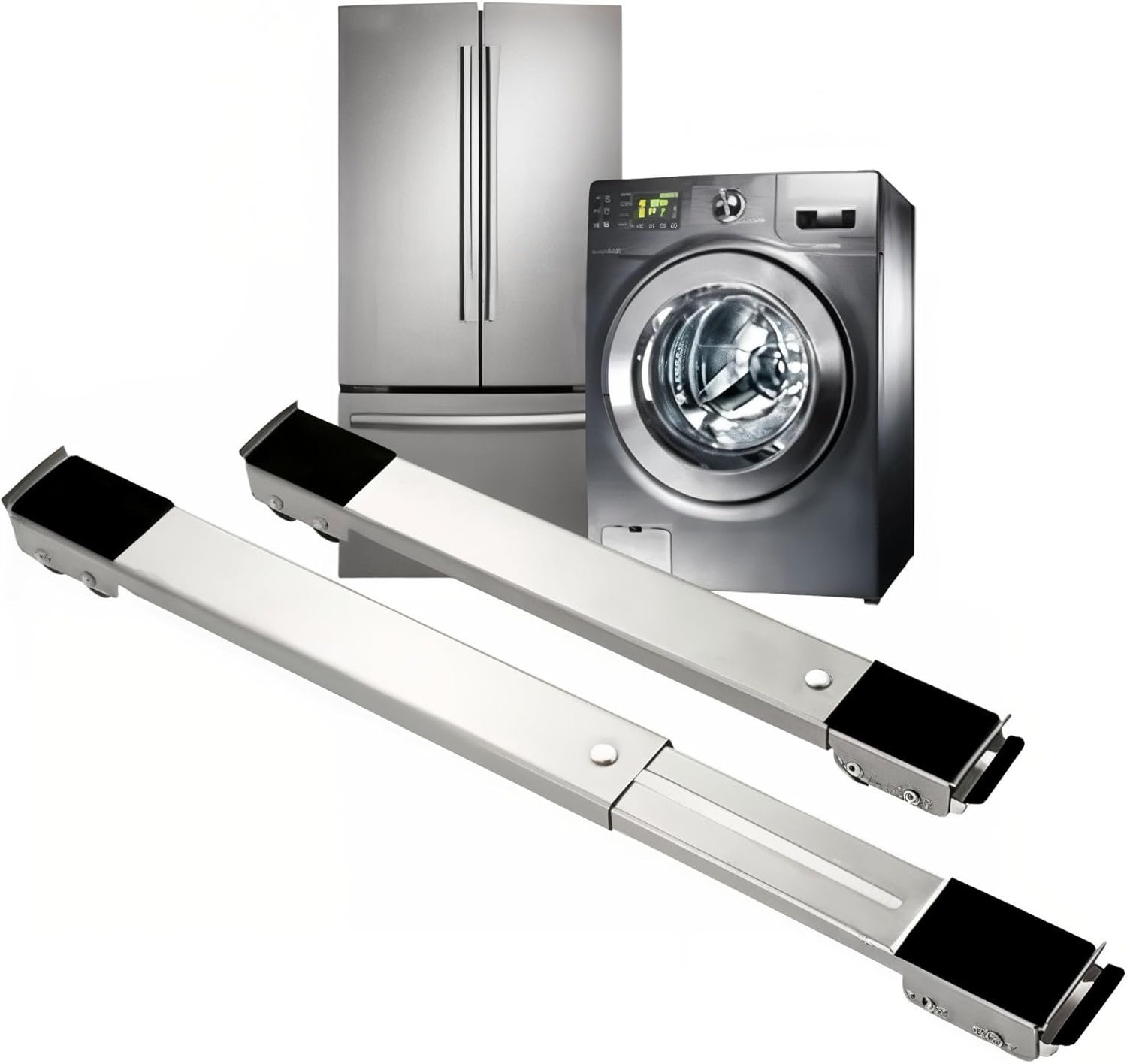 Suporte Com Rodinhas Para Eletrodomésticos Reforçado – Ajustável Para Geladeira Fogão e Máquina de Lavar Roupa Para Até 200kg