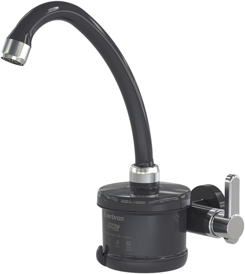 Torneira Elétrica Cozinha 4T Plus 4 Temperaturas Enerbras – Preto com Cromado;Voltagem:220v 5500w Torneira Elétrica Cozinha 4T Plus 4 Temperaturas Enerbras – Preto com Cromado;Voltagem:220v 5500w