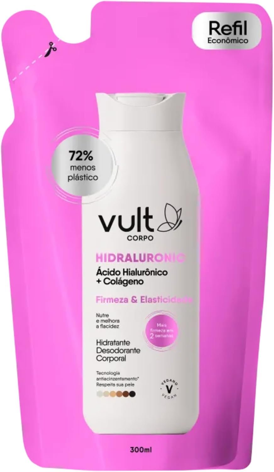 VULT REFIL LOÇÃO DESODORANTE HIDRATANTE CORPORAL COLÁGENO VEGETAL 300ML