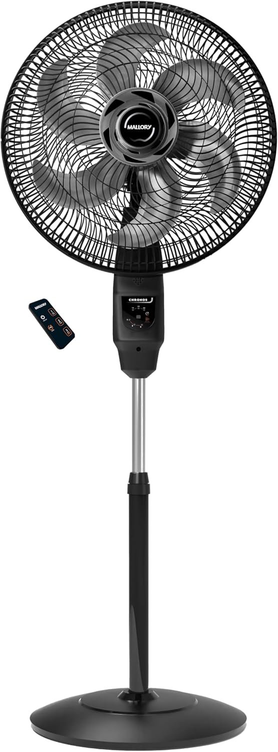 Ventilador de Coluna Mallory Chronos 140W, Silencioso, Com Controle Remoto, Hélice de 6 pás, Auto Desligamento Programável de até 7 Horas- PR – GR – 127V Ventilador de Coluna Mallory Chronos 140W, Silencioso, Com Controle Remoto, Hélice de 6 pás, Auto Desligamento Programável de até 7 Horas- PR – GR – 127V