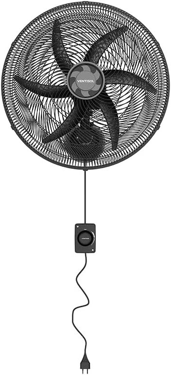 Ventisol Ventilador Osc Parede monta facil 50cm 6p preto 220v premium