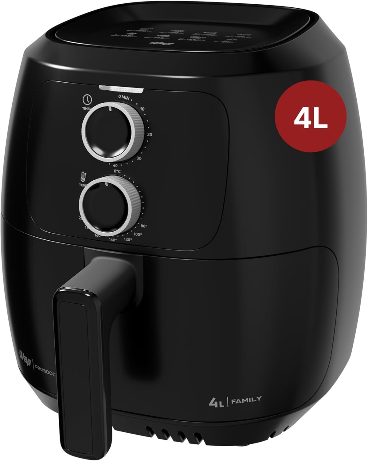 WAP Fritadeira Elétrica Air Fryer FAMILY WAFF2-P 4 Litros, Preto, Revestimento Antiaderente, 1500W 127V WAP Fritadeira Elétrica Air Fryer FAMILY WAFF2-P 4 Litros, Preto, Revestimento Antiaderente, 1500W 127V