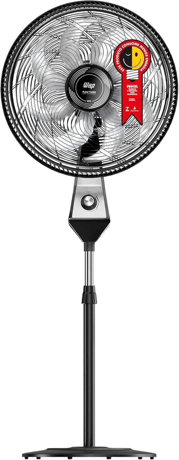 WAP Ventilador de Coluna 50cm FLOW TURBO, com Tecnologia Silenciosa e Econômica, 8 Pás e 3 Velocidades, 180W 220V