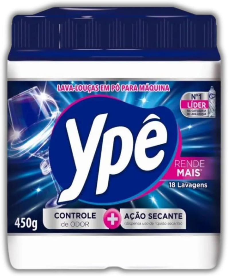 Ypê Detergente Em Pó Maquina Lava Louças Secante Sabão 450g