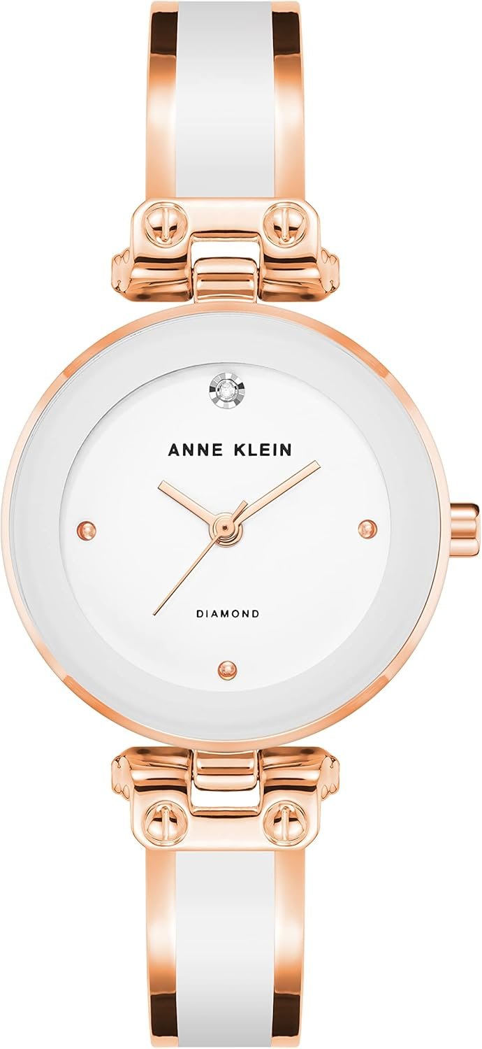 Anne Klein Relógio feminino genuíno com mostrador de diamante Anne Klein Relógio feminino genuíno com mostrador de diamante