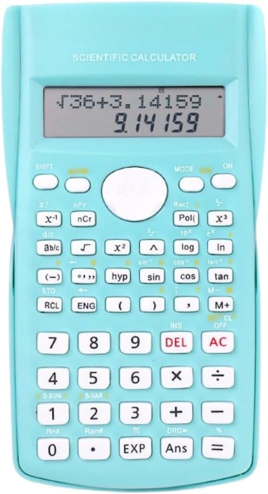 Calculadora Científica com 240 Funções e Display Duplo em LCD, 10+2 Dígitos para Cálculos Estatísticos, Financeiros, Frações com Resposta e Teclas Rápidas (Verde) Calculadora Científica com 240 Funções e Display Duplo em LCD, 10+2 Dígitos para Cálculos Estatísticos, Financeiros, Frações com Resposta e Teclas Rápidas (Verde)