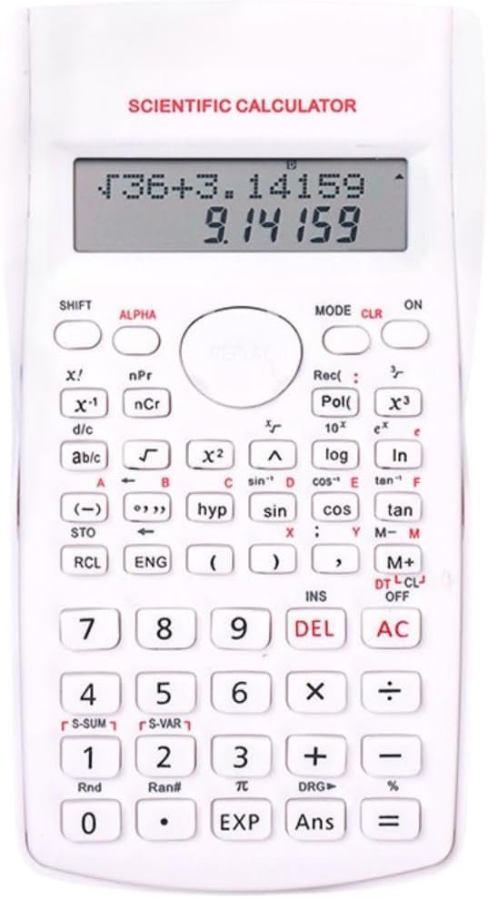 Calculadora Científica com 240 Funções e Display Duplo em LCD, 10+2 Dígitos para Cálculos Estatísticos, Financeiros, Frações com Resposta e Teclas Rápidas (Branco) Calculadora Científica com 240 Funções e Display Duplo em LCD, 10+2 Dígitos para Cálculos Estatísticos, Financeiros, Frações com Resposta e Teclas Rápidas (Branco)