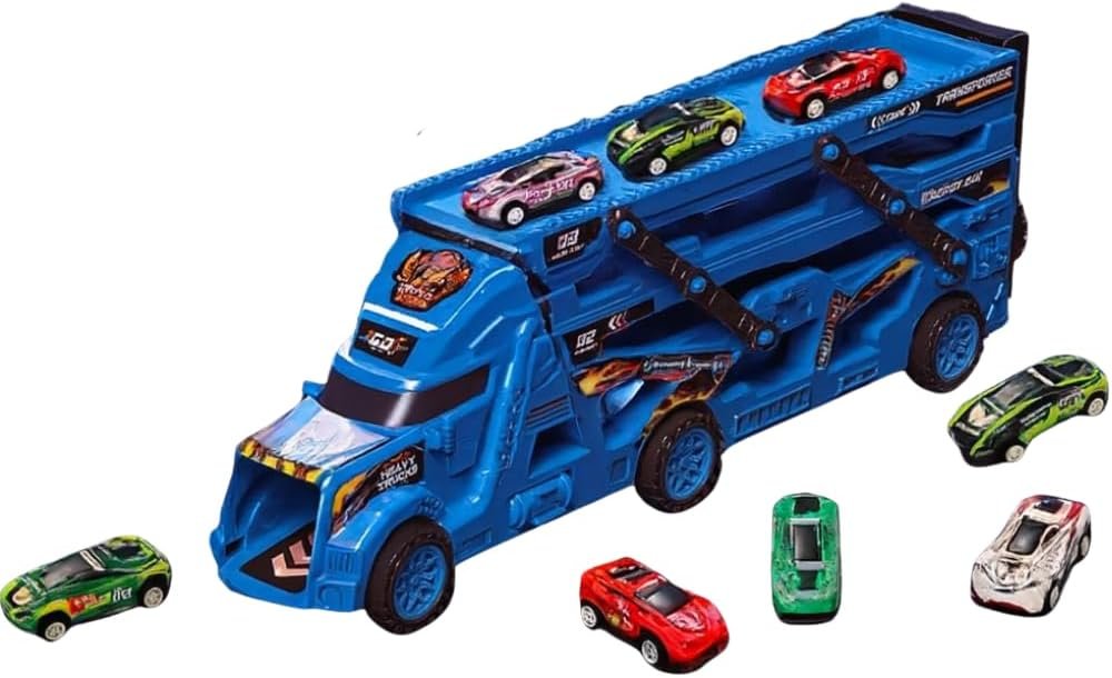 Caminhão Cegonha Catapulta Com 8 Carrinhos Inclusos De 3 Andades Retrátil Pista Lançadora Brinquedo Ideal Para Presente Aniversário Natal Dia das Crianças (Azul) Caminhão Cegonha Catapulta Com 8 Carrinhos Inclusos De 3 Andades Retrátil Pista Lançadora Brinquedo Ideal Para Presente Aniversário Natal Dia das Crianças (Azul)