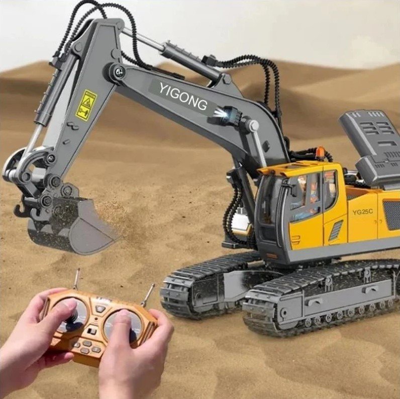 Brinquedo Máquina RC Escavadeira Trator c/Remoto 2.4G, RC Crawler Retro Escavadeira com Controle Remoto e Bateria Recarregável, 1:20, 9CH (Bulldozer) Brinquedo Máquina RC Escavadeira Trator c/Remoto 2.4G, RC Crawler Retro Escavadeira com Controle Remoto e Bateria Recarregável, 1:20, 9CH (Bulldozer)