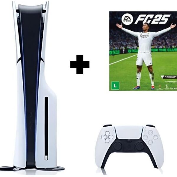 Console PS5 c/Drive Slim 1 TB c/ 1 Controle + Jogo Fifa 25