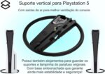 Base Stand Vertical Compativel C/Playstation 5 Ps5 Slim Fat Pro (Preto) - Imagem 3