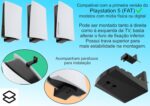 Suporte De Parede Painel Compatível Com Playstation 5 Fat (Preto) - Imagem 3