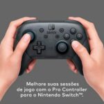 Nintendo, Controle Nintendo Switch, Pro, Sem Fio, Vibração HD, Controle de Movimento, Funcionalidade Amiibo Embutida, Cinza - Imagem 3