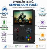 Console Portátil Retrô 6000 Jogos OIH-5911 Oásis Tela 3.5 HD 32GB Bateria Recarregável Saída TV AV Emuladores Clássicos Video Game Retro Portátil (Preta) - Imagem 4