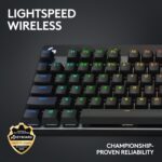 Teclado Gamer Sem Fio Logitech G PRO X com design TKL, Layout US, RGB LIGHTSYNC, Tecnologia LIGHTSPEED e Switch Exclusivo GX Brown Tactile - Preto - Imagem 3