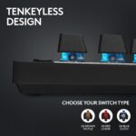 Teclado Gamer Sem Fio Logitech G PRO X com design TKL, Layout US, RGB LIGHTSYNC, Tecnologia LIGHTSPEED e Switch Exclusivo GX Brown Tactile - Preto - Imagem 4