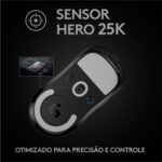 Mouse Gamer Sem Fio Logitech G PRO X SUPERLIGHT com Tecnologia LIGHTSPEED, Ultraleve 63g, 5 Botões Programáveis, Sensor HERO 25K e Bateria Recarregável - Compatível com POWERPLAY - Preto - Imagem 5