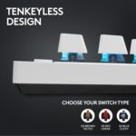 Teclado Gamer Sem Fio Logitech G PRO X com design TKL, Layout US, RGB LIGHTSYNC, Tecnologia LIGHTSPEED e Switch Exclusivo GX Brown Tactile - Branco - Imagem 4