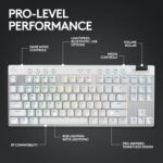 Teclado Gamer Sem Fio Logitech G PRO X com design TKL, Layout US, RGB LIGHTSYNC, Tecnologia LIGHTSPEED e Switch Exclusivo GX Brown Tactile - Branco - Imagem 5