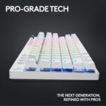Teclado Gamer Sem Fio Logitech G PRO X com design TKL, Layout US, RGB LIGHTSYNC, Tecnologia LIGHTSPEED e Switch Exclusivo GX Brown Tactile - Branco - Imagem 8