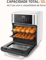MONDIAL Fritadeira Air Fryer Forno Oven 12L, Branco/Inox, 2200W, 220V - AFON-12L-WI - Imagem 3
