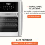 MONDIAL Fritadeira Air Fryer Forno Oven 12L, Branco/Inox, 2200W, 220V - AFON-12L-WI - Imagem 8
