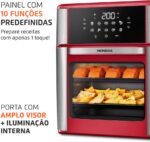MONDIAL Fritadeira Air Fryer Forno Oven 12L, Vermelho/Inox, 2000W, 110V - AFON-12L-RI - Imagem 6